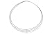18K White Gold Matte-Finish Hand-Crafted Three-Strand Wire Necklace, Enhanced with Three Prong Set Diamonds.