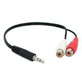 3.5mm Male to 2 RCA Left & Right Audio Female Adapter