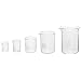 Corning Pyrex 5 Piece Glass Graduated Low Form Griffin Beaker Assortment Pack, with Double Scale