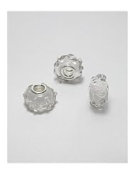 Flower Glass Glass Beads In 92.5 Sterling Silver