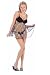  : 2 PC. Shimmering silver floral lace chemise with rhinestones accent, and matching thong