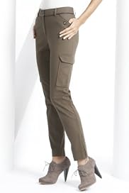 Cotton Rich Slim Leg Zip Pockets Cropped Trousers [T57-5982-S]