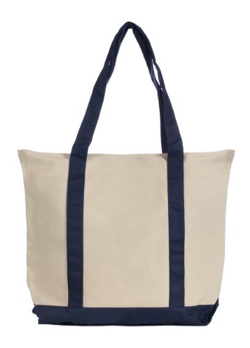 Heavy-duty Cotton Canvas Shoulder Zipper Tote Shopping Bag, Natural ... Heavy-duty Cotton Canvas Shoulder Zipper Tote Shopping Bag, Natural ...
