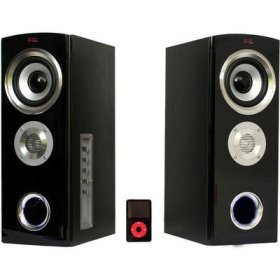 Childrens Toyshop  Computer : LandSound Elegant Tall Piano Black 2.0 Speakers - 2x 50W RMS