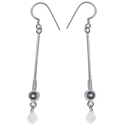 Silver Dangling Earrings Handmade Jewelry 3 inches (ers238)
