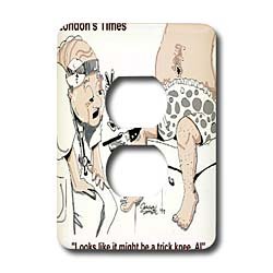 Londons Times Funny Music Cartoons - Trick Knee - Light Switch Covers - 2 plug outlet cover