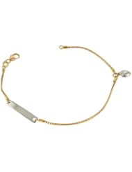 18KT Yellow Square Chain w/ID Plate Bracelets Length = 7