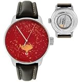 Men's Automatic Swiss Automatic Red Lacquer and Gold Spray dial Stainless Steel