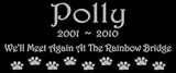 6 x 3 Lazer Gifts Personalized Black Granite Pet Memorial Marker Style Polly
