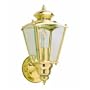 Heath Zenith SL-4150-PB-B Motion-Activated Four-Sided Charleston Coach Light, Polished Brass with Clear Glass