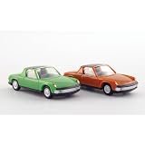 Porsche 914, marone + verde chiaro, Pacchetto da due , modello di automobile, modello prefabbricato, Herpa Magic 1:87 Modello esclusivamente da collezionedi Herpa Magic