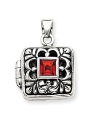 Sterling Silver Garnet Locket