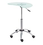 Malcom Laptop Standin Aluminum Finish with Frosted Glass by Euro Style