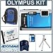 Olympus Stylus Tough 6020 Digital Camera Kit - Blue - with 8GB SD Memory Card, Camera Case, Table Top Tripod,Spare LI- 50B Lithium-Ion Rechargeable Battery, Memory Card Holder (4)