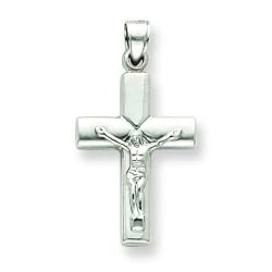 14k White Gold Crucifix Pendant