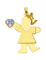 14K Gold The Kids March CZ Birthstone Girl Charm