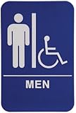 Men Restroom Sign Blue/White - ADA Compliant