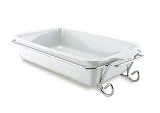 Mayfair & Jackson Rectangular White Porcelain Casserole Dish with Elegant Serving Rack