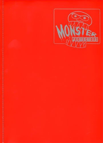 Monster Binder - 9 Pocket Trading Card Album - Matte Red (Anti-theft Pockets Hold 360+ Yugioh, Pokemon, Magic the Gathering Cards)