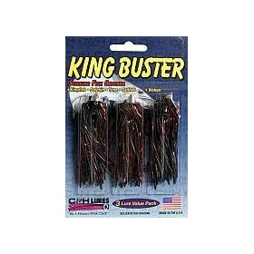 King Buster 1/8oz 2 1/2^ Black/ Red Mylar 3 per pack - C & H Lures KB-19, Fishing Lures & Lure Kits