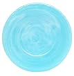 Colorful Art Glass Aqua Blue Small Round Plate 8.5"D Set of Two
