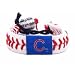 MLB Baseball Classic Leather Baseball Wristband - Chicago Cubs
