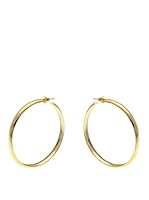 Silver One Pendientes Gran Media Caña Aro Dorado