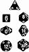 Chessex Opaque Black 7 piece dice set