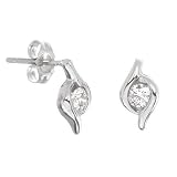 Image of 9ct White Gold Ladies 0.20ct Diamond Solitaire Wrapped Earrings