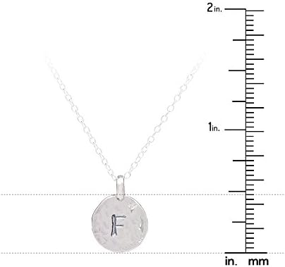 Rhodium Plated 925 Sterling Silver Initial Disc S Necklace
