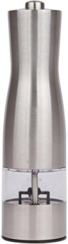 The Inspired Kitchen Premium Stainless Steel Salt and Pepper Grinder Mill, Battery Operated (1)