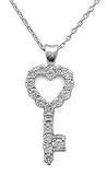 Adorable Pave CZ Key Necklace