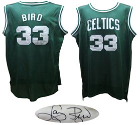 Signed Larry Bird Celtics Jersey Bird Hologram Larry Bird autographed Boston Celtics jersey. Comes with Bird's personal authenticity hologram fixed to jersey + COA. Stitched name and numbers on jersey.