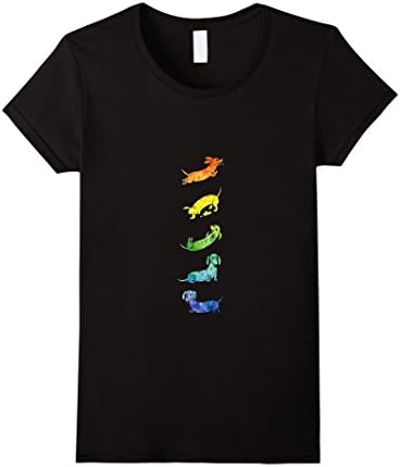 Women's dachshund- unisex t shirt Medium Black