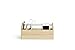 Umbra Toto Storage Box (Long), Perfect for Organizing Makeup, Brushes, Jewelry, Stationery, and More, Birch Wood Metal Finish, Natural/White