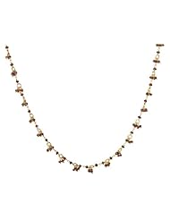 Gold Plated Sterling Silver Linked Chain and Garnet Cluster Necklace, 18"