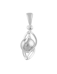 Starborn Creations Sterling Silver Caged Gibeon Meteorite Sphere Pendant