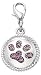 Pet Supplies : Austrian Crystal Dog Paw Print Collar Charms - Pink