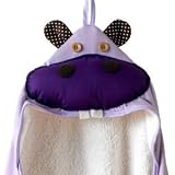 Baby Robes & Towels: Baby Organic Hooded Animal Towel, Lavender Hippo Towel