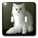 Cats - White Persian - Light Switch Covers - double toggle switch