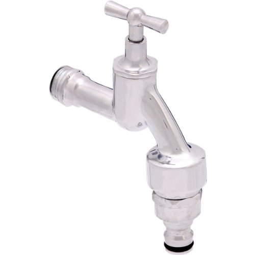 Sanifri 470010201 Auslaufventil, frostsicher mit Knebeloberteil und Schlauchanschlusskupplung f&uuml;r Messing-Stecksystem