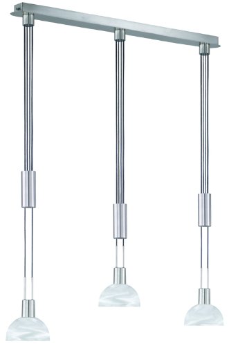 Trio-Leuchten 375710307 Energiespar-Jojo-Pendel 3x9W E14 Miniglobe Nickel matt Glas alabas Preisvergleich