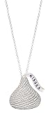 Hershey's Kiss Jewelry Sterling Silver with CZ Extra Large Flat Back Shaped Pendant