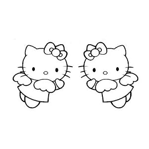 Set of 2-HELLO KITTY ANGELS (Left&Right facing) Vinyl Stickers/Decals
