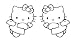 Set of 2-HELLO KITTY ANGELS (Left&Right facing) Vinyl Stickers/Decals