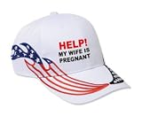 HELP! MY WIFE IS PREGNANT Adult USA Flag Racing Flame Hat / Cap