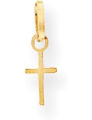 14k Gold Tiny Cross Charm