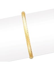 14k Gold 3/16 Diamond-cut Fancy Hinged Bangle Bracelet