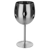 MIU France Brushed Stainless Steel Wine Glasses, Set of 2