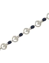14kt Yellow Gold Oval Blue Sapphire and Diamond Bracelet